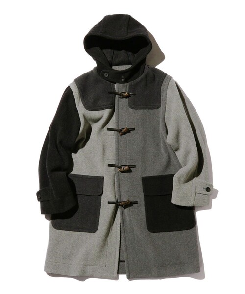 BEAMS PLUS（ビームスプラス）の「ヘリンボーン パネル ダッフルコート（ダッフルコート・メンズ・グレー・M/S/L/XL）」の2枚目の写真