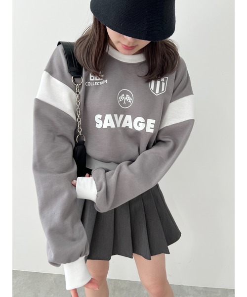 WC(ダブル シー)の「SAVAGEロゴショートスウェット(スウェット・レディース・グレー/ブラック/アイボリー・FREE)」の18枚目の写真
