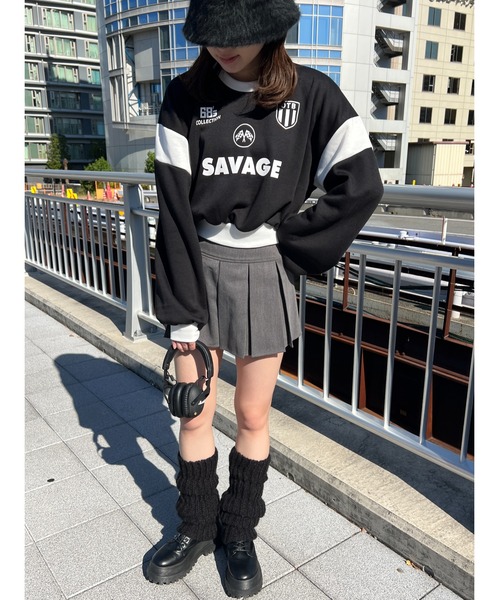 WC(ダブル シー)の「SAVAGEロゴショートスウェット(スウェット・レディース・グレー/ブラック/アイボリー・FREE)」の9枚目の写真