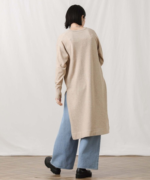 Torrazzo Donna（トラッゾドンナ）の「チュールレイヤーニットワンピース（ワンピース・レディース・ライトベージュ/ブラック×ホワイト・38）」の16枚目の写真