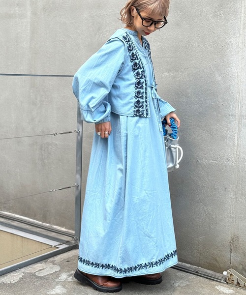 CIAOPANIC（チャオパニック）の「INDIAベストセットデニム刺繍