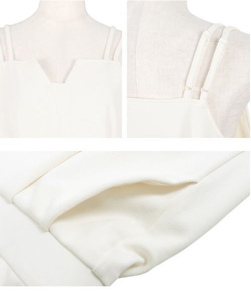 KOBE LETTUCE（コウベレタス）の「[ ストレッチ×ノーアイロン ] 細見えストレッチデザインキャミオールインワン（つなぎ/オールインワン・レディース・ブラック/モカ/チャコール/ホワイト系・M/PM）」の10枚目の写真