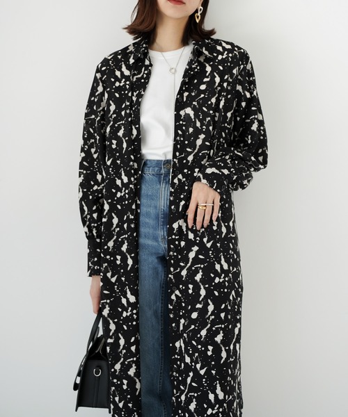 CIEL'AIR（シエルエアー）の「Print Shirt Dress（シャツワンピース・レディース・ブラック・FREE）」の15枚目の写真