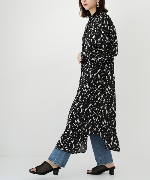 CIEL'AIR（シエルエアー）の「Print Shirt Dress（シャツワンピース・レディース・ブラック・FREE）」の16枚目の写真
