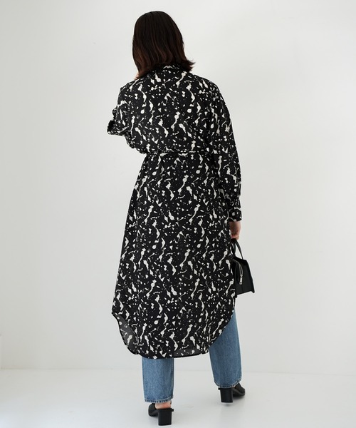 CIEL'AIR（シエルエアー）の「Print Shirt Dress（シャツワンピース・レディース・ブラック・FREE）」の2枚目の写真