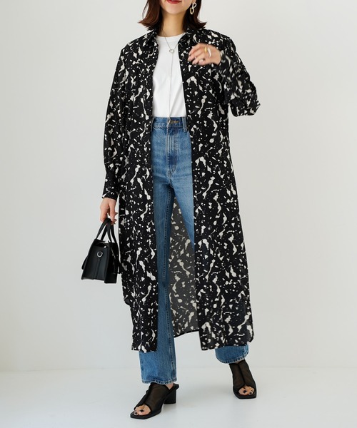 CIEL'AIR（シエルエアー）の「Print Shirt Dress（シャツワンピース・レディース・ブラック・FREE）」の6枚目の写真