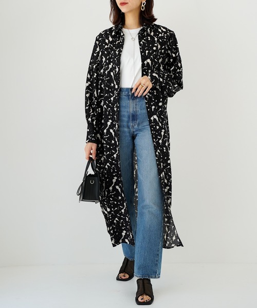 CIEL'AIR（シエルエアー）の「Print Shirt Dress（シャツワンピース・レディース・ブラック・FREE）」の7枚目の写真