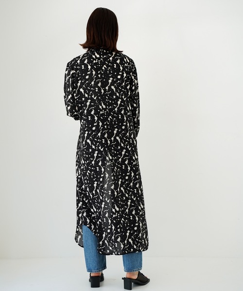 CIEL'AIR（シエルエアー）の「Print Shirt Dress（シャツワンピース・レディース・ブラック・FREE）」の8枚目の写真