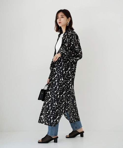 CIEL'AIR（シエルエアー）の「Print Shirt Dress（シャツワンピース・レディース・ブラック・FREE）」の10枚目の写真