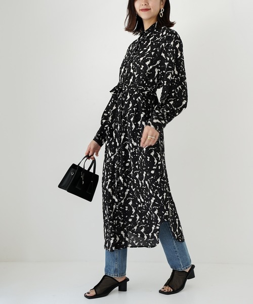 CIEL'AIR（シエルエアー）の「Print Shirt Dress（シャツワンピース・レディース・ブラック・FREE）」の11枚目の写真