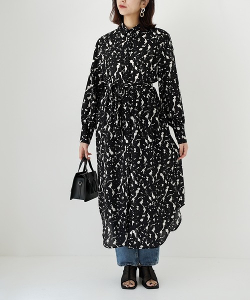 CIEL'AIR（シエルエアー）の「Print Shirt Dress（シャツワンピース・レディース・ブラック・FREE）」の12枚目の写真