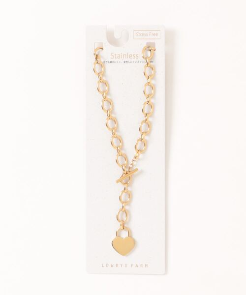 LOWRYS FARM(ローリーズファーム)の「ステンレスハートチェーンネックレス 103351(ネックレス・レディース・グレー/ベージュ・FREE)」の2枚目の写真