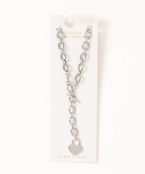 LOWRYS FARM(ローリーズファーム)の「ステンレスハートチェーンネックレス 103351(ネックレス・レディース・グレー/ベージュ・FREE)」の1枚目の写真