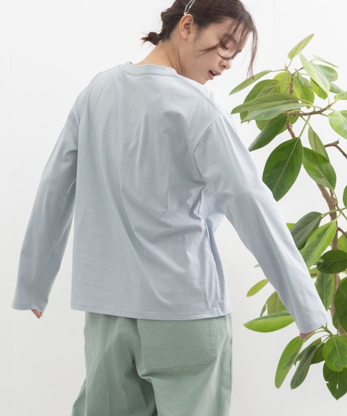 POU DOU DOU（プードゥドゥ）の「YASS ギャザーテープロゴロンTee（Tシャツ/カットソー・レディース・オフホワイト/ライトイエロー/ブルー・3）」の16枚目の写真