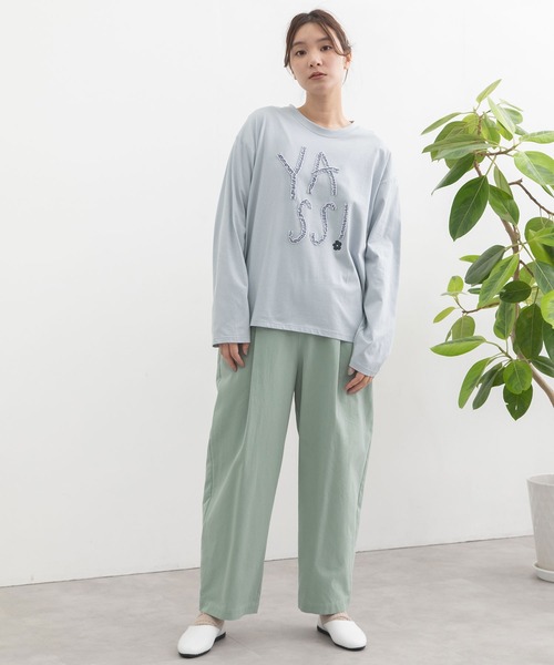 POU DOU DOU（プードゥドゥ）の「YASS ギャザーテープロゴロンTee（Tシャツ/カットソー・レディース・オフホワイト/ライトイエロー/ブルー・3）」の15枚目の写真