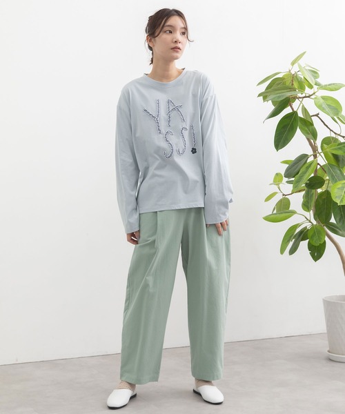 POU DOU DOU（プードゥドゥ）の「YASS ギャザーテープロゴロンTee（Tシャツ/カットソー・レディース・オフホワイト/ライトイエロー/ブルー・3）」の14枚目の写真