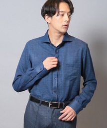 メランジポリエステルホリゾンタルカラーシャツ