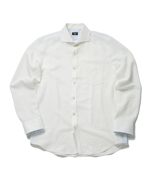 CROWDED CLOSET(クラウデッドクローゼット)の「メランジポリエステルホリゾンタルカラーシャツ(シャツ/ブラウス・メンズ・ホワイト/ブルー/ミント/ネイビー・04/03/02/01)」の2枚目の写真