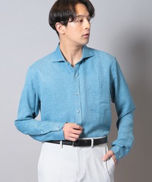 メランジポリエステルホリゾンタルカラーシャツ