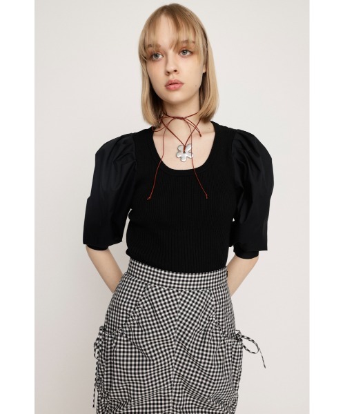 SLY（スライ）の「FLOWER CHARM CHOKER フラワー チャーム チョーカー（ネックレス・レディース・ブラック/シルバー・FREE）」の13枚目の写真