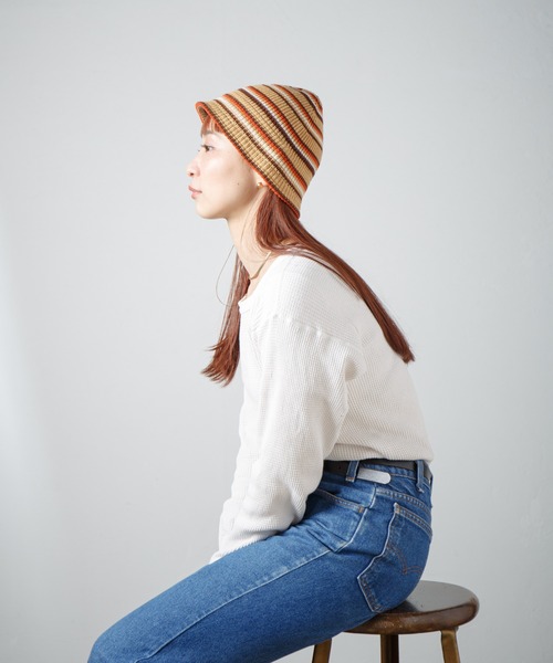 RACAL（ラカル）の「マルチボーダーニットチューリップハット / Multi