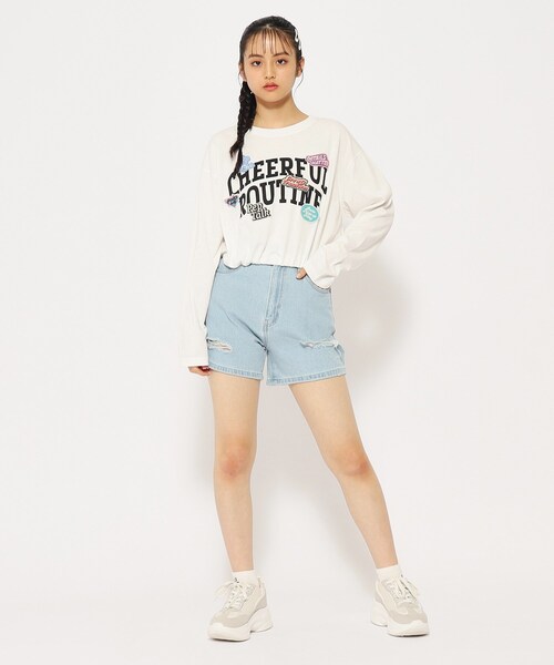 PINK-latte(ピンクラテ)の「◆【アジャスターあり】ダメージデザインショートパンツ(その他パンツ・キッズ・ブラック/ブルー系8/ブルー系9/オフホワイト/ブラック系4・14/15 /16)」の15枚目の写真