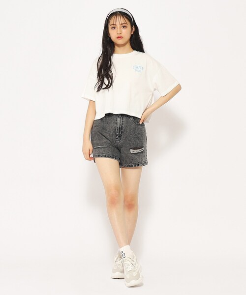 PINK-latte(ピンクラテ)の「◆【アジャスターあり】ダメージデザインショートパンツ(その他パンツ・キッズ・ブラック/ブルー系8/ブルー系9/オフホワイト/ブラック系4・14/15 /16)」の18枚目の写真