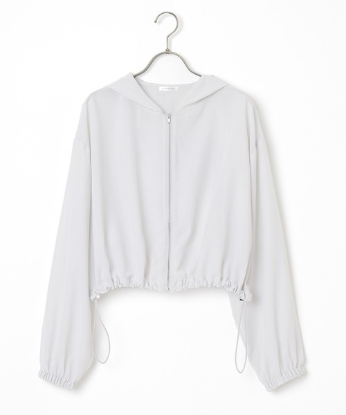 Honeys（ハニーズ）の「シアーフードブルゾン（ブルゾン・レディース・ホワイト/ブルー/グレー/ブラック・S/M/L/LL）」の9枚目の写真