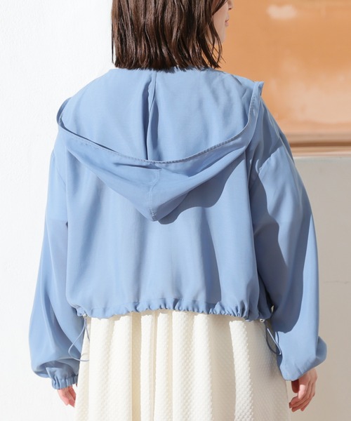 Honeys（ハニーズ）の「シアーフードブルゾン（ブルゾン・レディース・ホワイト/ブルー/グレー/ブラック・S/M/L/LL）」の12枚目の写真