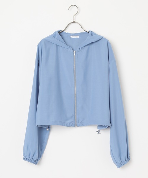 Honeys（ハニーズ）の「シアーフードブルゾン（ブルゾン・レディース・ホワイト/ブルー/グレー/ブラック・S/M/L/LL）」の7枚目の写真