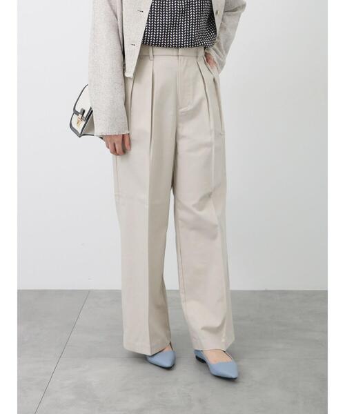 Te chichi TERRASSE（テチチテラス）の「【セットアップ可】タックワイドパンツ（その他パンツ・レディース・ベージュ/グレー/チャコールグレー・F）」の3枚目の写真