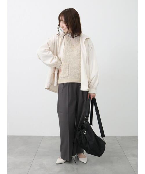 Te chichi TERRASSE（テチチテラス）の「【セットアップ可】タックワイドパンツ（その他パンツ・レディース・ベージュ/グレー/チャコールグレー・F）」の4枚目の写真