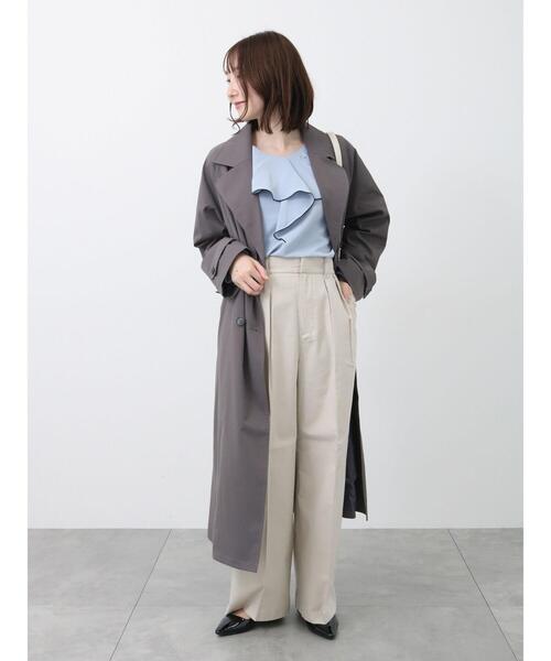 Te chichi TERRASSE（テチチテラス）の「【セットアップ可】タックワイドパンツ（その他パンツ・レディース・ベージュ/グレー/チャコールグレー・F）」の8枚目の写真