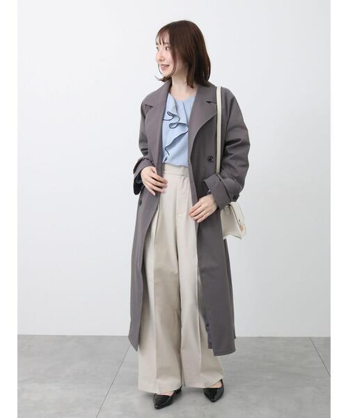 Te chichi TERRASSE（テチチテラス）の「【セットアップ可】タックワイドパンツ（その他パンツ・レディース・ベージュ/グレー/チャコールグレー・F）」の9枚目の写真