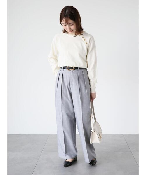 Te chichi TERRASSE（テチチテラス）の「【セットアップ可】タックワイドパンツ（その他パンツ・レディース・ベージュ/グレー/チャコールグレー・F）」の16枚目の写真