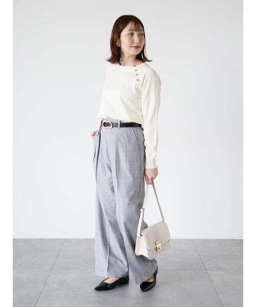 Te chichi TERRASSE（テチチテラス）の「【セットアップ可】タックワイドパンツ（その他パンツ・レディース・ベージュ/グレー/チャコールグレー・F）」の17枚目の写真