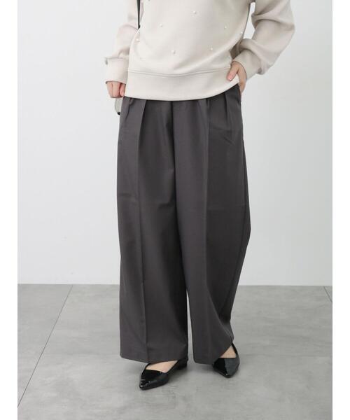 Te chichi TERRASSE（テチチテラス）の「【セットアップ可】タックワイドパンツ（その他パンツ・レディース・ベージュ/グレー/チャコールグレー・F）」の21枚目の写真