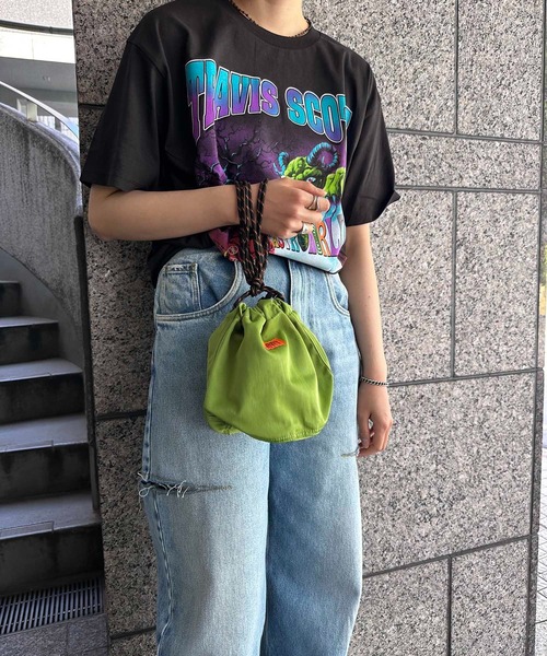 UNIVERSAL OVERALL（ユニバーサルオーバーオール）の「UNIVERSAL OVERALL / カラーザイルナイロンポーチ / UVO-023ASR（ショルダーバッグ・レディース・ライトブルー/ブラック/チャコールグレー/ネイビー/オレンジ/ベージュ/ホワイト/ライトグリーン・ONESIZE）」の6枚目の写真