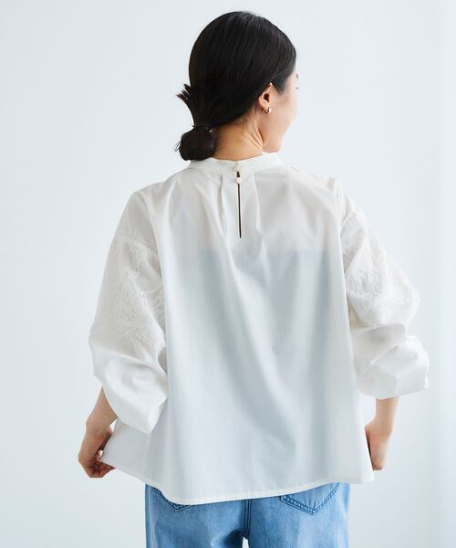 le.coeur blanc / ルクールブラン レースキリカエスタンドネックブラウス リバーレーススタンドネックブラウス/le.coeur blanc(ルクール