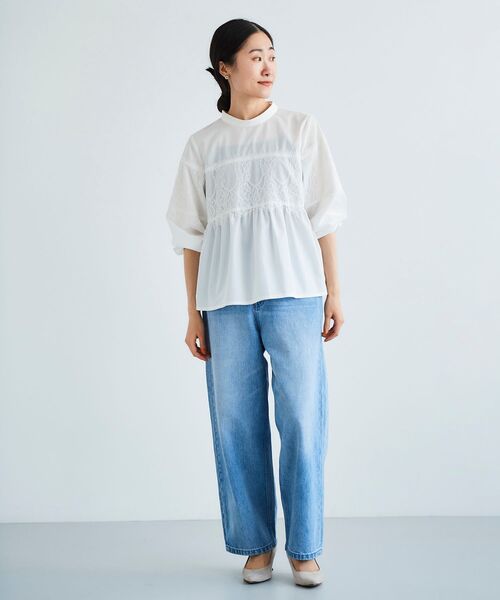le.coeur blanc(ルクールブラン)の「レースキリカエスタンドネックブラウス(シャツ/ブラウス・レディース・ブラック/オフホワイト・38)」の12枚目の写真