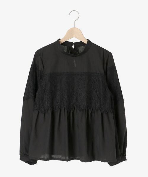 le.coeur blanc / ルクールブラン レースキリカエスタンドネックブラウス レースキリカエスタンドネックブラウス/le.coeur blanc(ルクール
