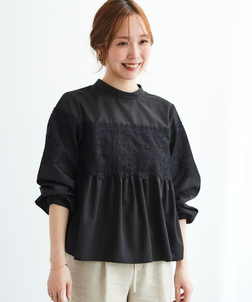 le.coeur blanc(ルクールブラン)の「レースキリカエスタンドネックブラウス(シャツ/ブラウス・レディース・ブラック/オフホワイト・38)」の18枚目の写真