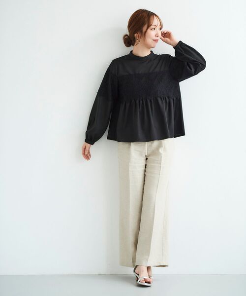 le.coeur blanc(ルクールブラン)の「レースキリカエスタンドネックブラウス(シャツ/ブラウス・レディース・ブラック/オフホワイト・38)」の22枚目の写真