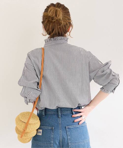 B.C STOCK（ベーセーストック）の「《追加》スタンドフリルブラウス（シャツ/ブラウス・レディース・ネイビー/ブラック/ホワイト・FREE）」の10枚目の写真