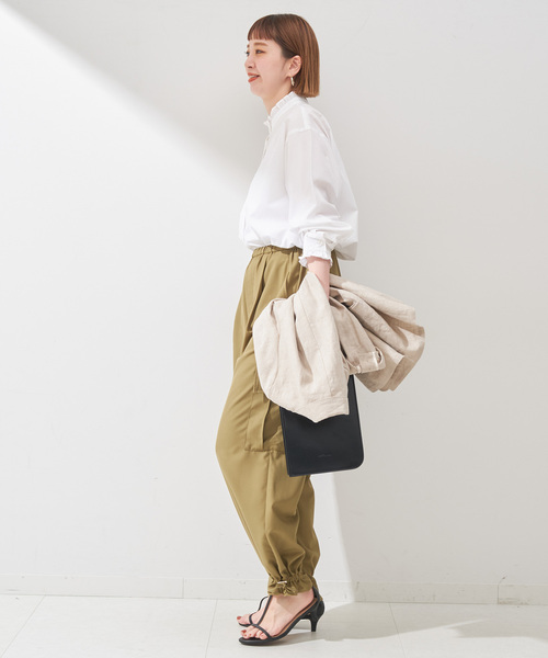 B.C STOCK（ベーセーストック）の「《追加》スタンドフリルブラウス（シャツ/ブラウス・レディース・ネイビー/ブラック/ホワイト・FREE）」の22枚目の写真