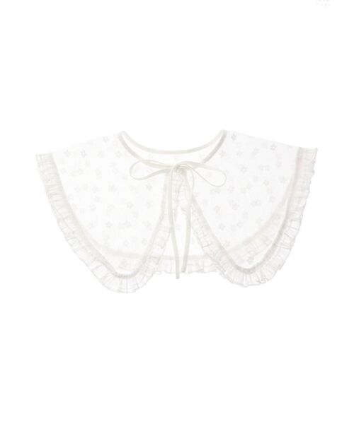 merry jenny（メリージェニー）の「bigレーシーフリル付け襟（付け襟・レディース・ブラック/オフホワイト・FREE）」の3枚目の写真