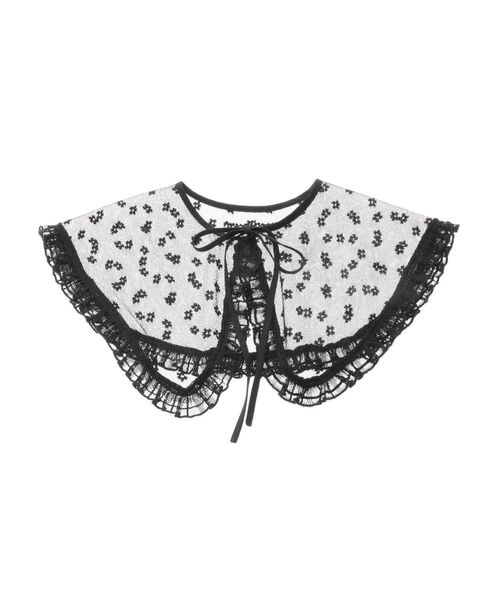 merry jenny（メリージェニー）の「bigレーシーフリル付け襟（付け襟・レディース・ブラック/オフホワイト・FREE）」の4枚目の写真