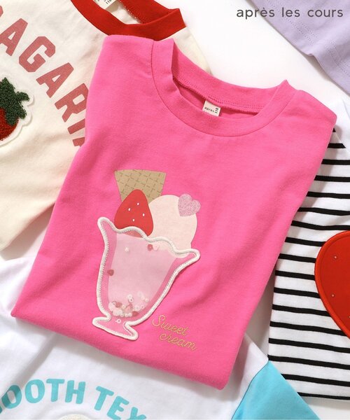 apres les cours(アプレレクール)の「10柄バラエティモチーフTシャツ(Tシャツ/カットソー・キッズ・アイボリー/ローズ/その他12/その他2/ラベンダー/ドット/ネイビー/その他11/イエロー/グリーン・80/90/100/110/120/130/140)」の6枚目の写真