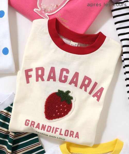 apres les cours(アプレレクール)の「10柄バラエティモチーフTシャツ(Tシャツ/カットソー・キッズ・アイボリー/ローズ/その他12/その他2/ラベンダー/ドット/ネイビー/その他11/イエロー/グリーン・80/90/100/110/120/130/140)」の1枚目の写真