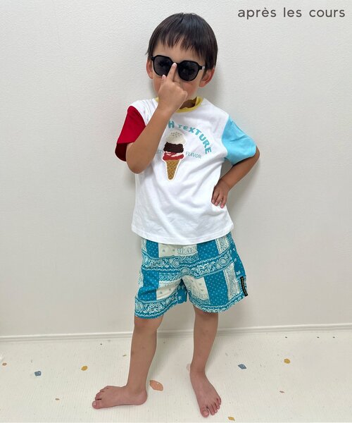 apres les cours(アプレレクール)の「10柄バラエティモチーフTシャツ(Tシャツ/カットソー・キッズ・アイボリー/ローズ/その他12/その他2/ラベンダー/ドット/ネイビー/その他11/イエロー/グリーン・80/90/100/110/120/130/140)」の13枚目の写真